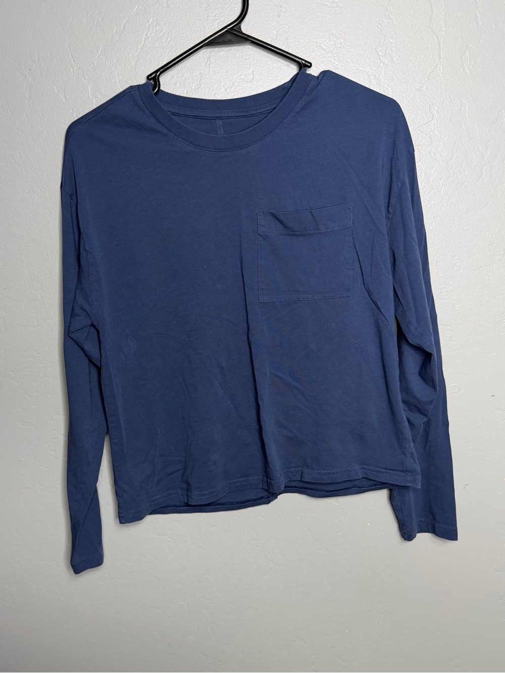 PACT Organic Cotton Navy Blue Long Sleeve Pocket Tee Shirt Womens S